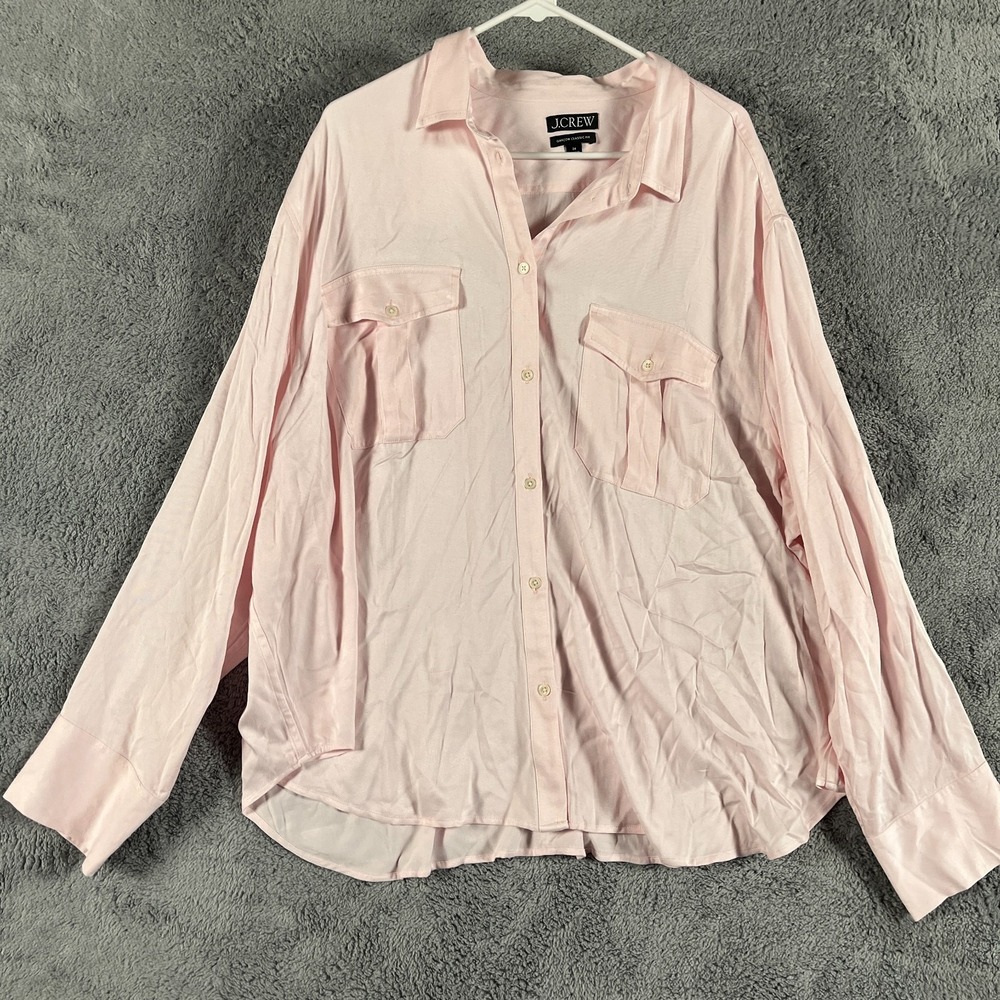 J.Crew Shirt Women 24 Pink Garcon Classic Fit Long Sleeve Chest Pocket Button Up